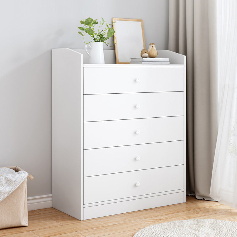 Contemporary Style Wood Dresser White Bedroom Storage Chest with Drawer