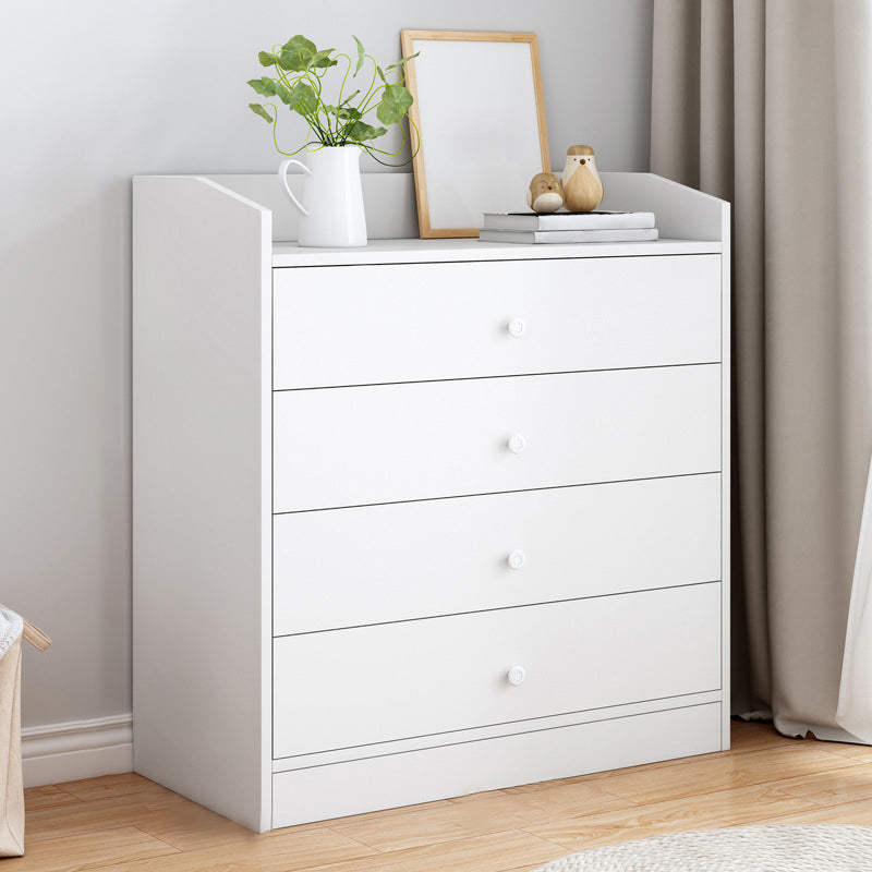 Contemporary Style Wood Dresser White Bedroom Storage Chest with Drawer