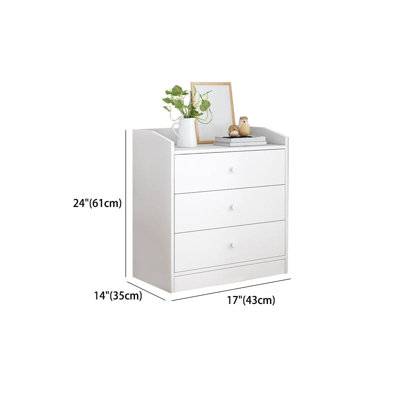 Contemporary Style Wood Dresser White Bedroom Storage Chest with Drawer