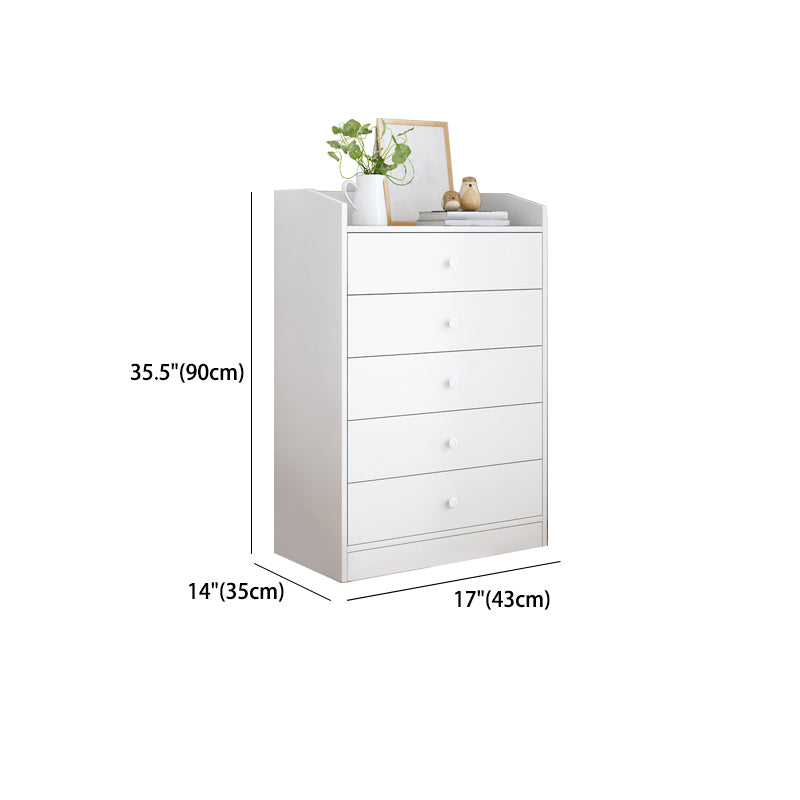 Contemporary Style Wood Dresser White Bedroom Storage Chest with Drawer
