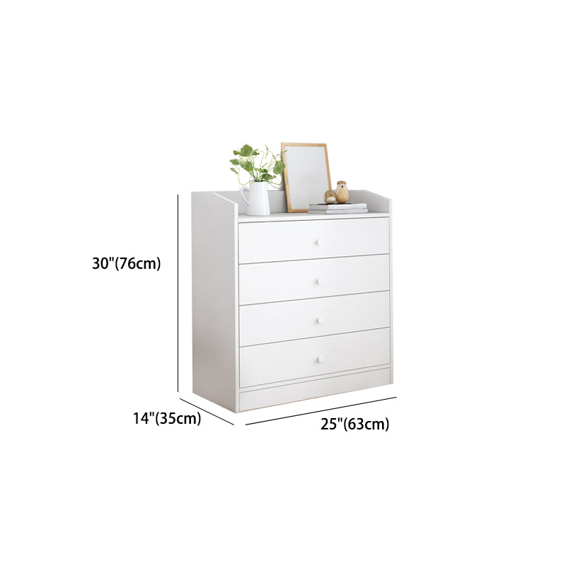 Contemporary Style Wood Dresser White Bedroom Storage Chest with Drawer