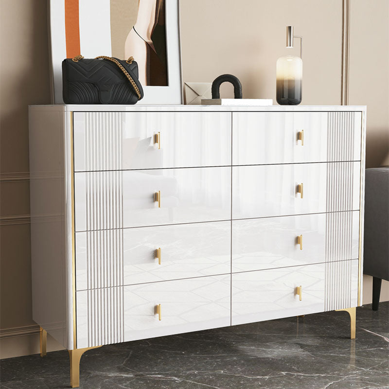 Modern Stone Top Dresser Horizontal Storage Chest with Drawer for Bedroom
