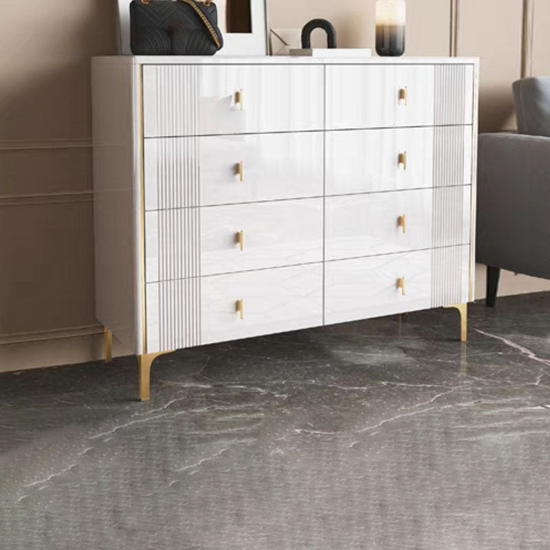 Modern Stone Top Dresser Horizontal Storage Chest with Drawer for Bedroom