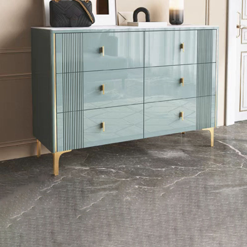 Modern Stone Top Dresser Horizontal Storage Chest with Drawer for Bedroom