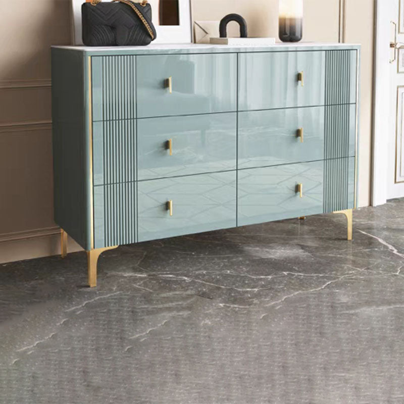 Modern Stone Top Dresser Horizontal Storage Chest with Drawer for Bedroom