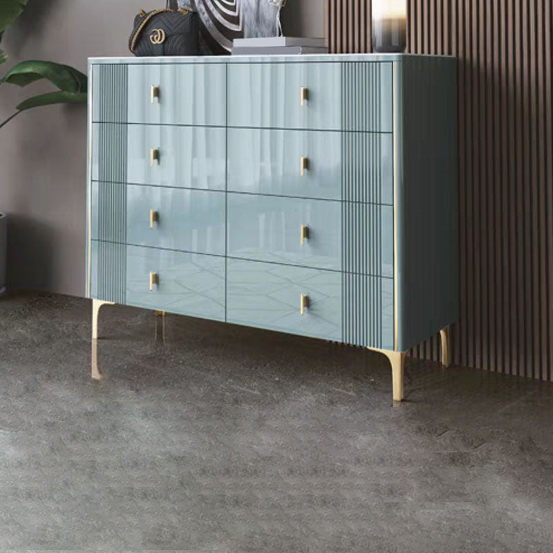 Modern Stone Top Dresser Horizontal Storage Chest with Drawer for Bedroom