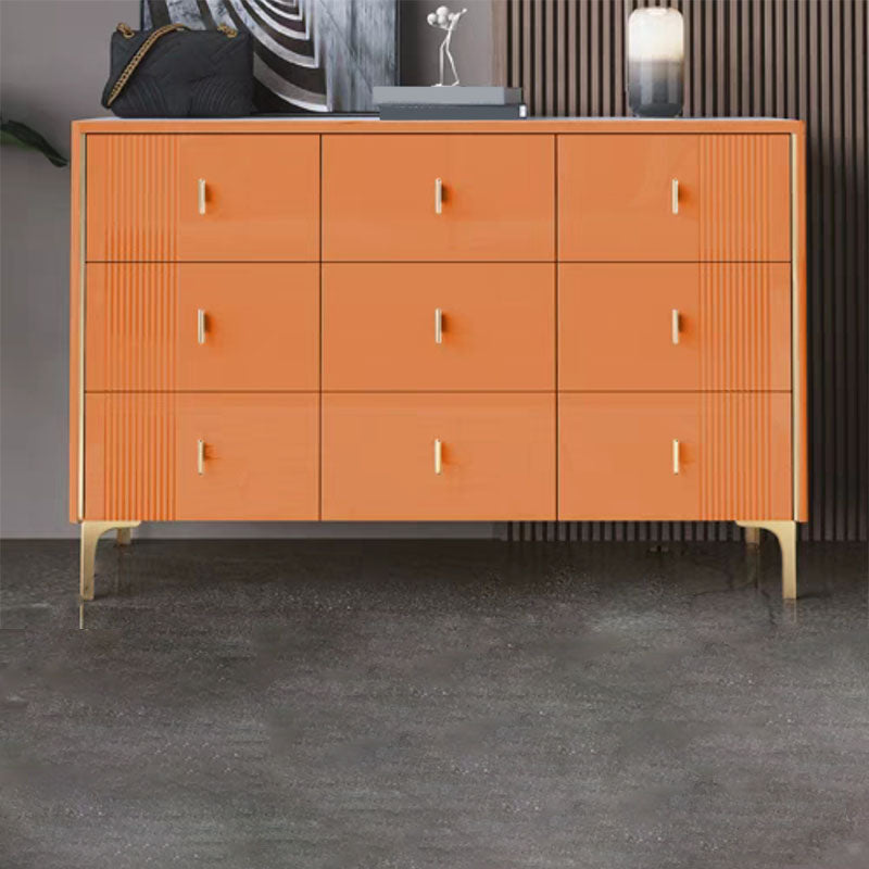 Modern Stone Top Dresser Horizontal Storage Chest with Drawer for Bedroom