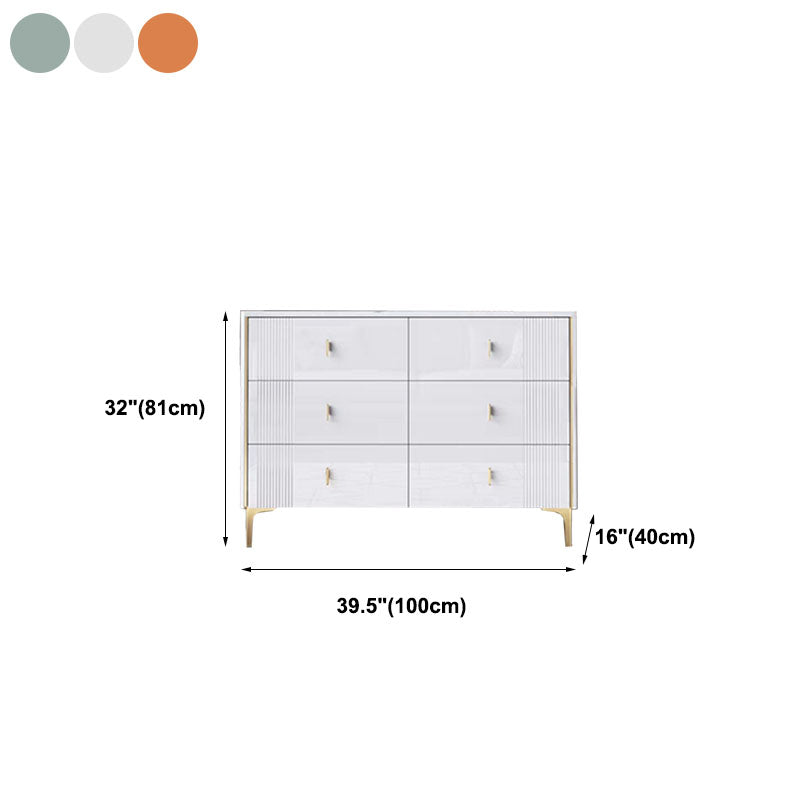 Modern Stone Top Dresser Horizontal Storage Chest with Drawer for Bedroom