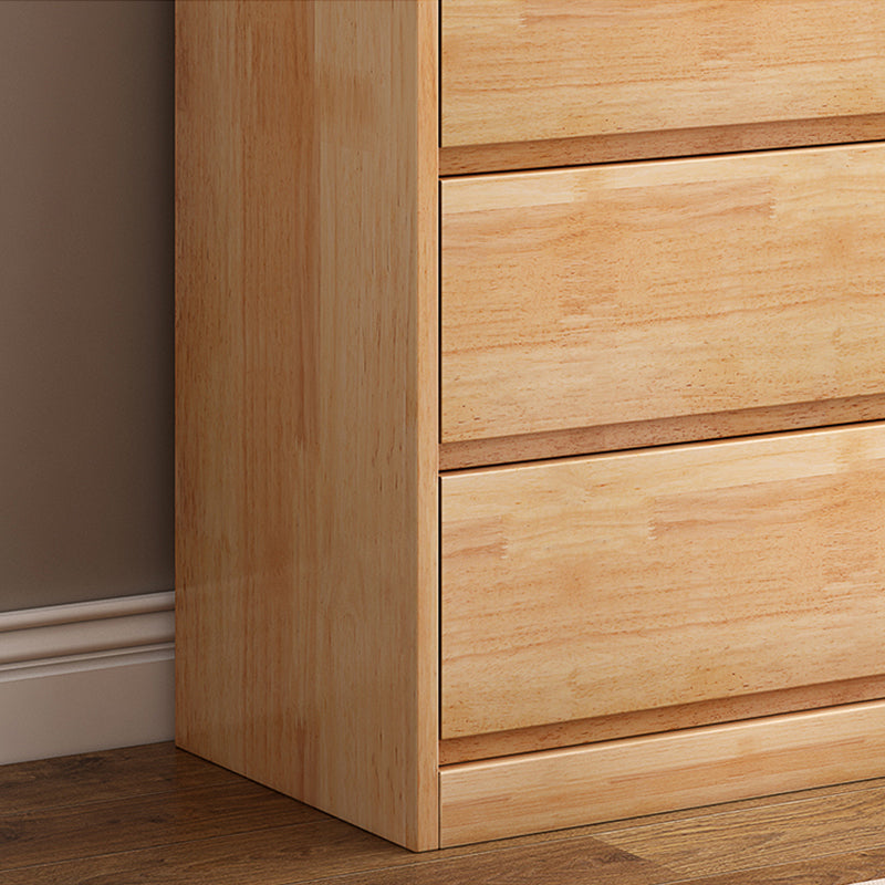 Contemporary Vertical Rubberwood Dresser Bedroom Lingerie Chest Dresser with Drawer