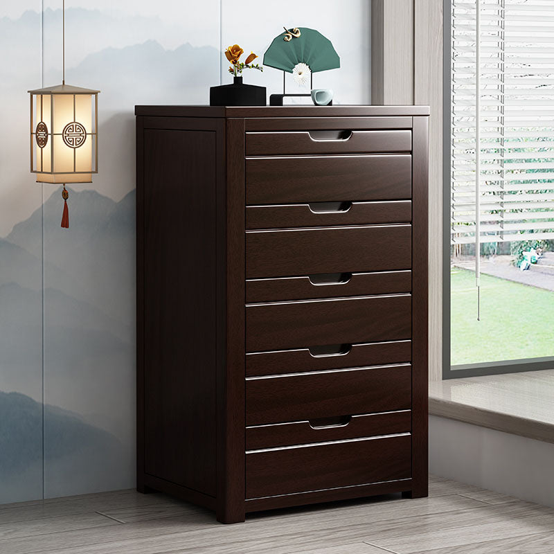 Contemporary Solid Wood Dresser Vertical Bedroom Lingerie Chest Dresser with Drawer