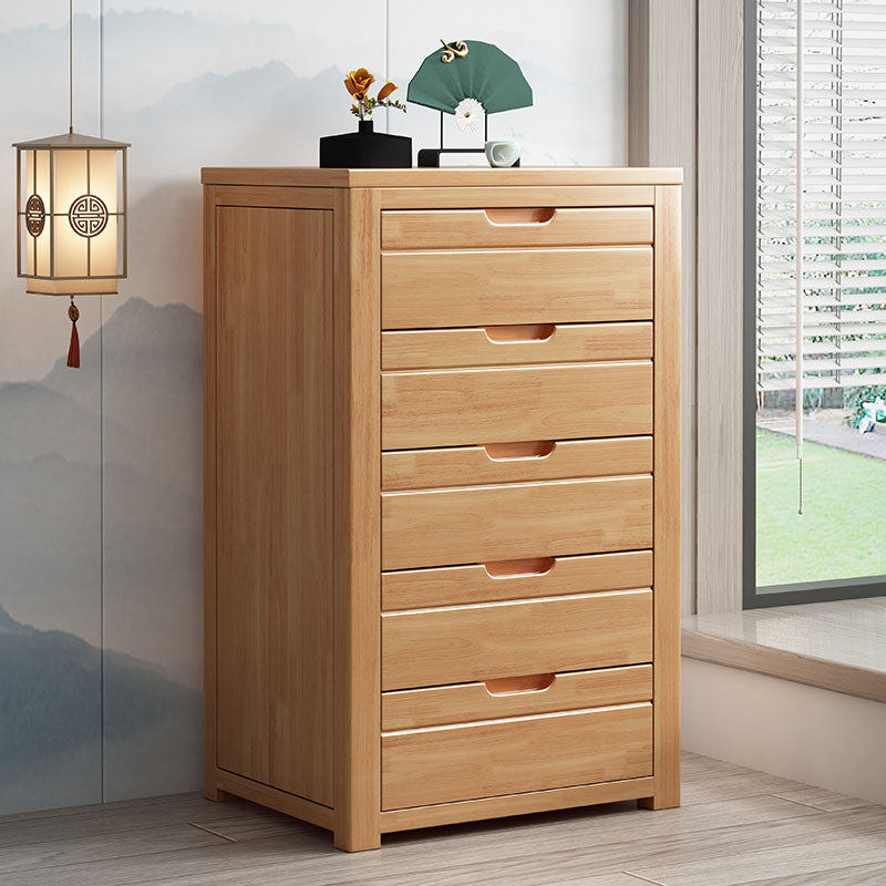 Contemporary Solid Wood Dresser Vertical Bedroom Lingerie Chest Dresser with Drawer