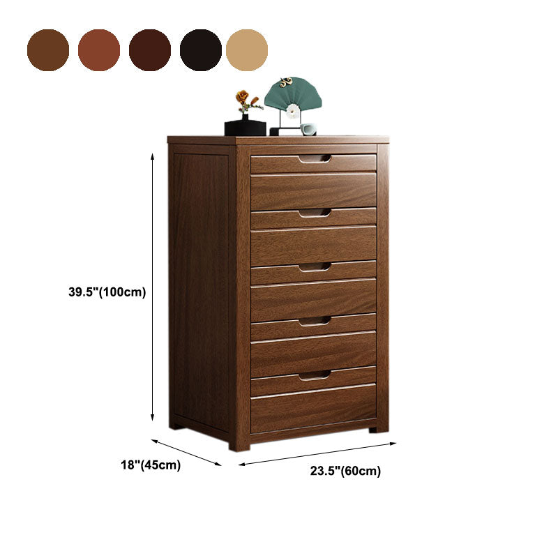 Contemporary Solid Wood Dresser Vertical Bedroom Lingerie Chest Dresser with Drawer
