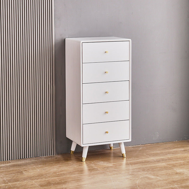 Contemporary Pine Wood Dresser Bedroom Vertical Lingerie Chest Dresser with Drawer