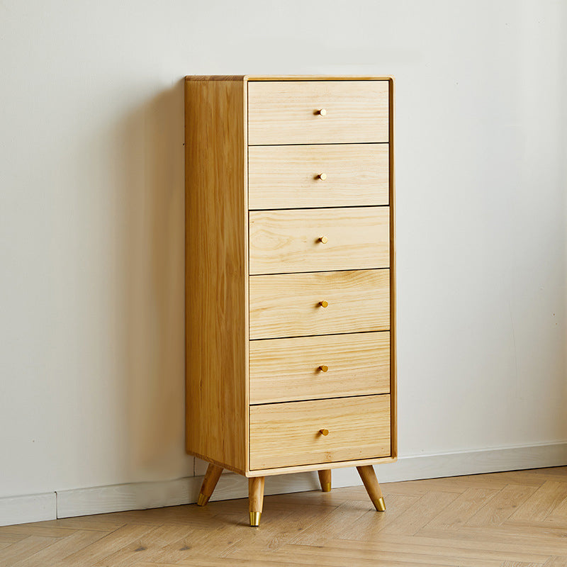 Contemporary Pine Wood Dresser Bedroom Vertical Lingerie Chest Dresser with Drawer