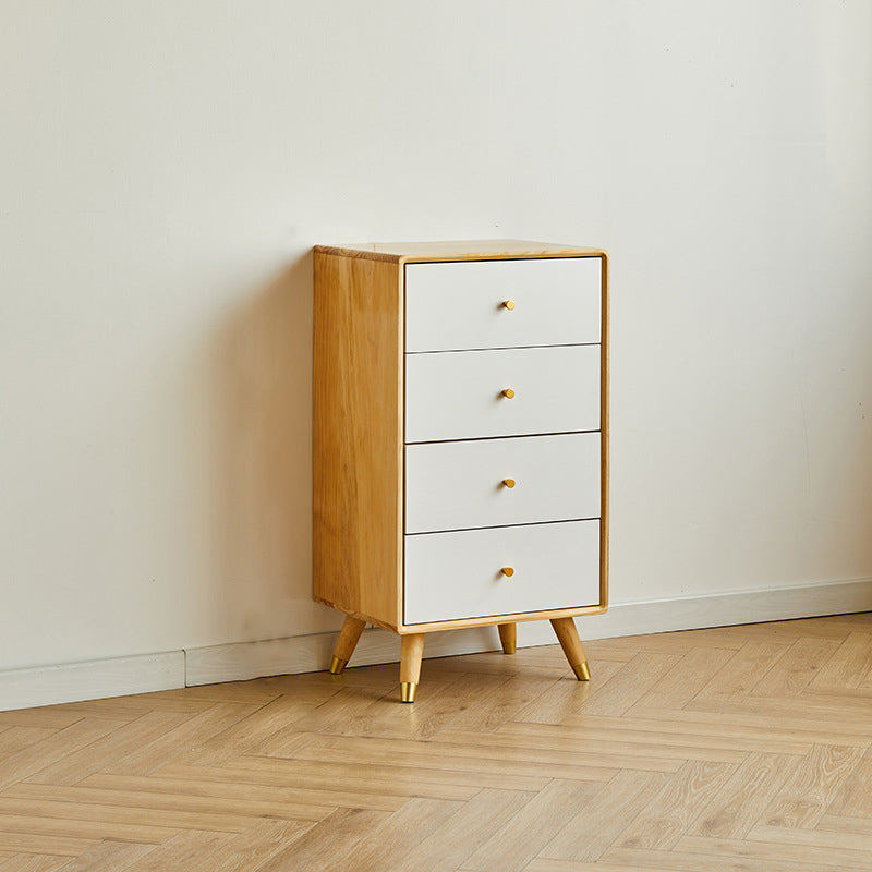 Contemporary Pine Wood Dresser Bedroom Vertical Lingerie Chest Dresser with Drawer