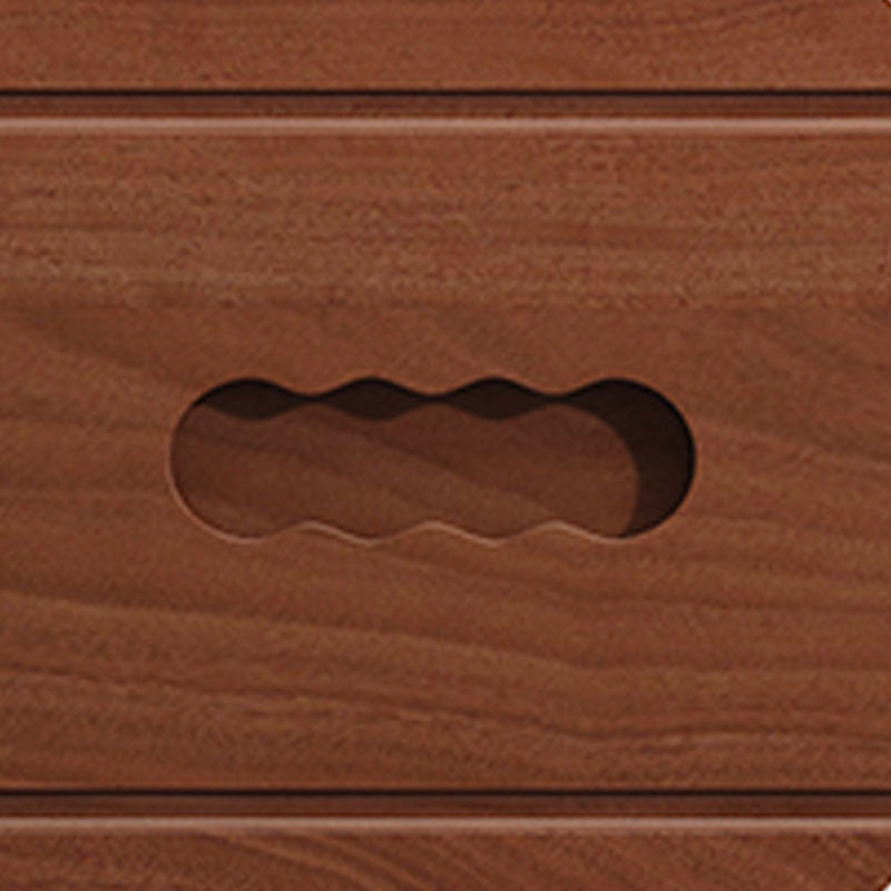Contemporary Rubber Wood Dresser 33"H Storage Chest with 6 Drawer for Bedroom