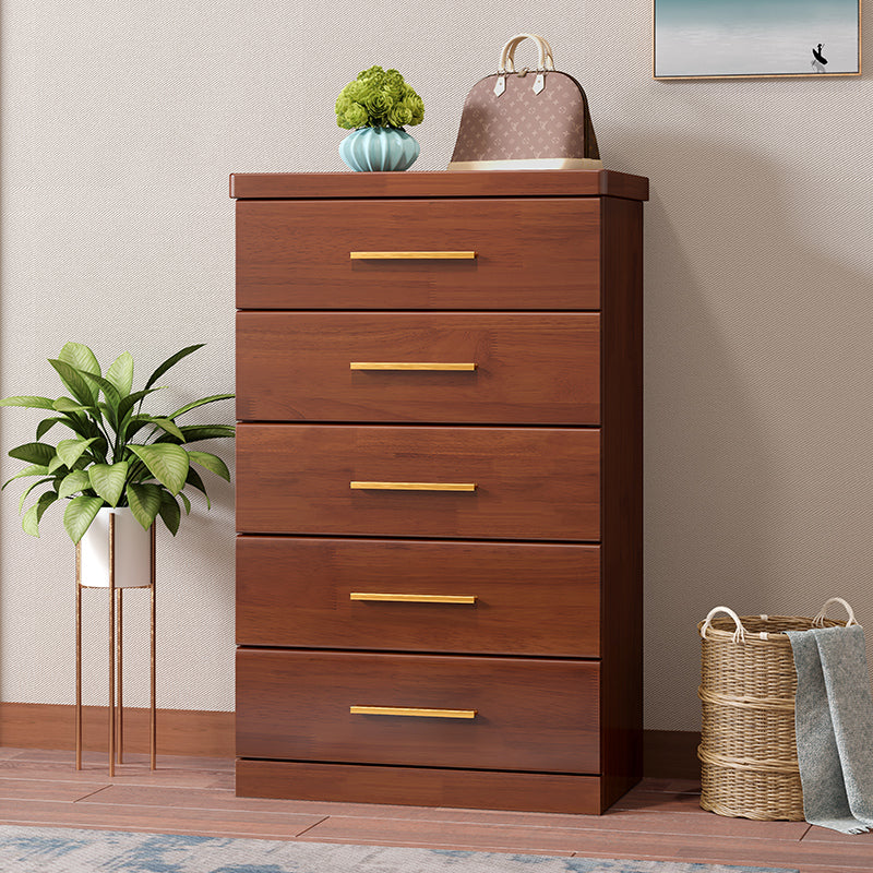 Contemporary Rubber Wood Dresser 39.3"H Vertical Lingerie Chest for Bedroom