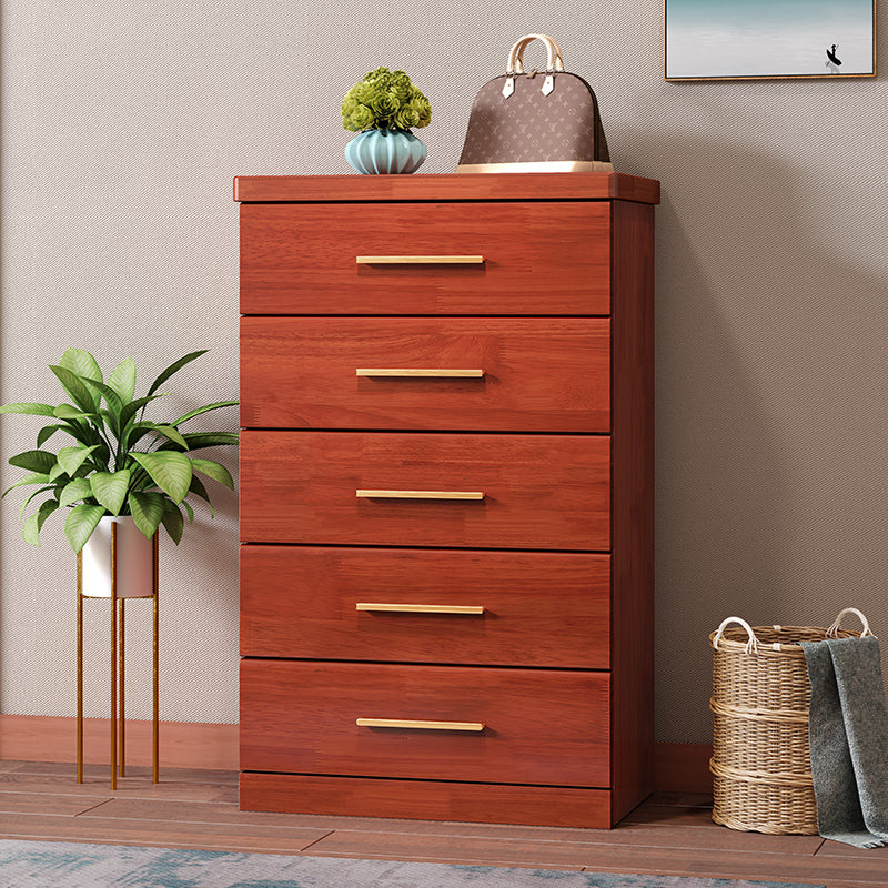 Contemporary Rubber Wood Dresser 39.3"H Vertical Lingerie Chest for Bedroom