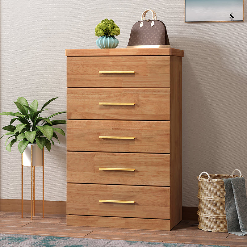 Contemporary Rubber Wood Dresser 39.3"H Vertical Lingerie Chest for Bedroom