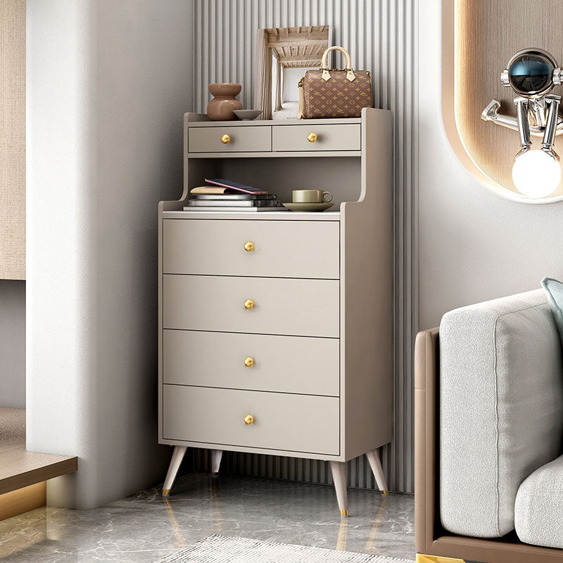 Contemporary Stone Top Dresser Vertical Storage Chest with Soft-Close Drawers for Bedroom