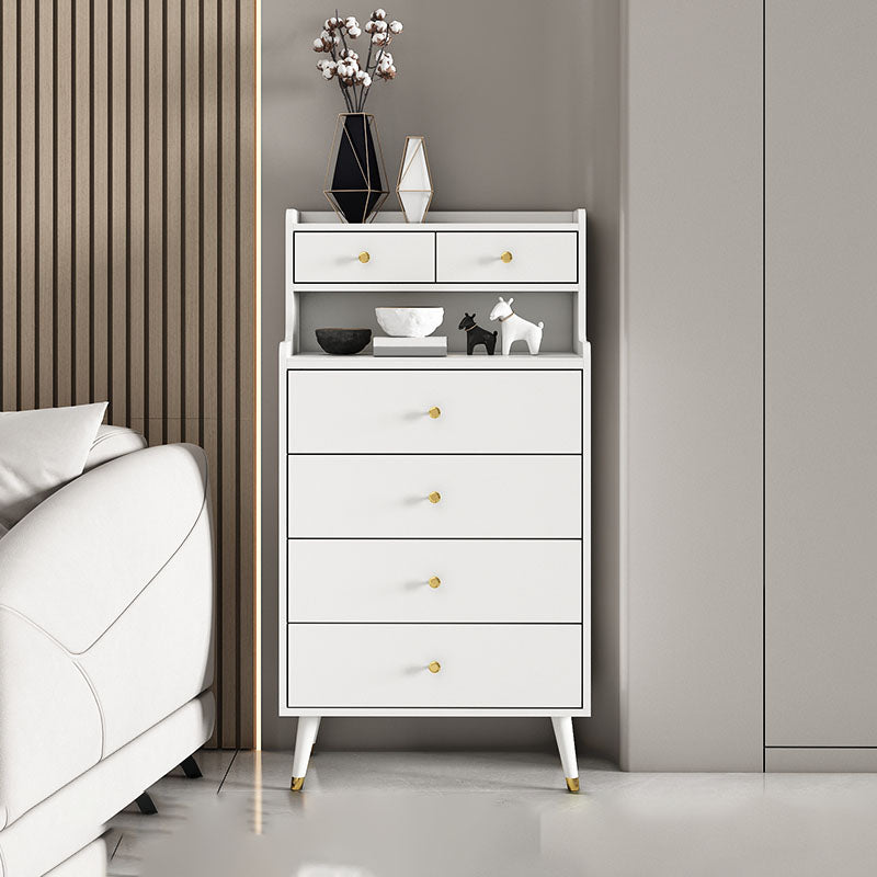 Contemporary Stone Top Dresser Vertical Storage Chest with Soft-Close Drawers for Bedroom