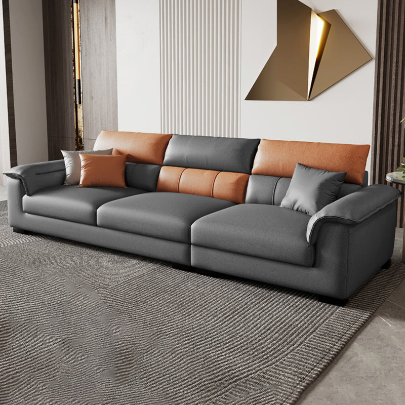 Fabric Pillow Top Arm Sectional Sofa 35.43"High Modern Cushion Back Sofa