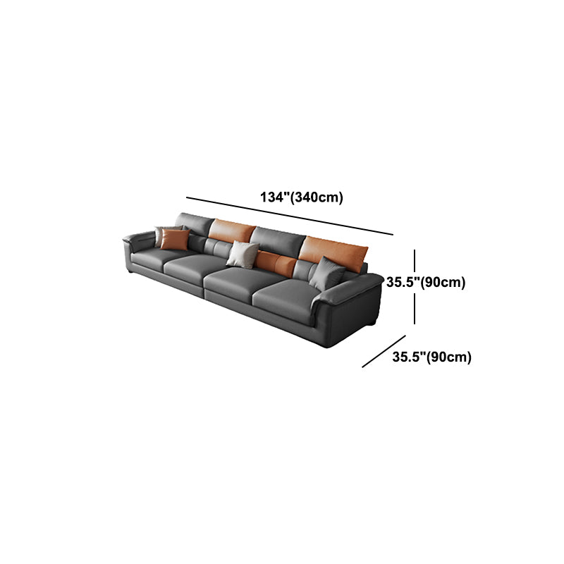 Fabric Pillow Top Arm Sectional Sofa 35.43"High Modern Cushion Back Sofa