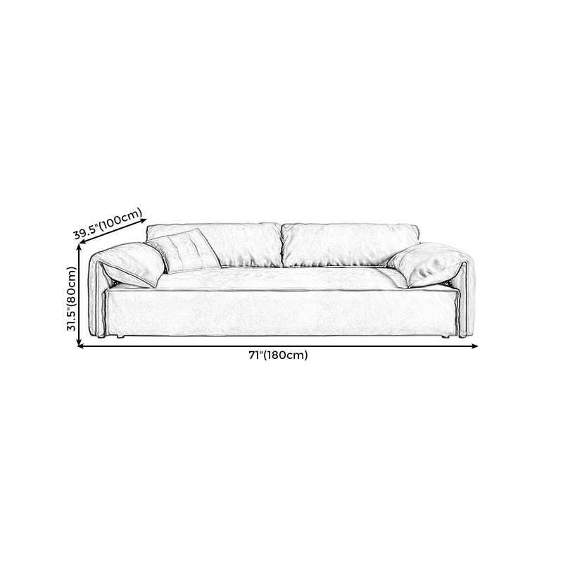 Stationary Slipcovered Living Room Pillow Top Arm Green Cushions Sofa