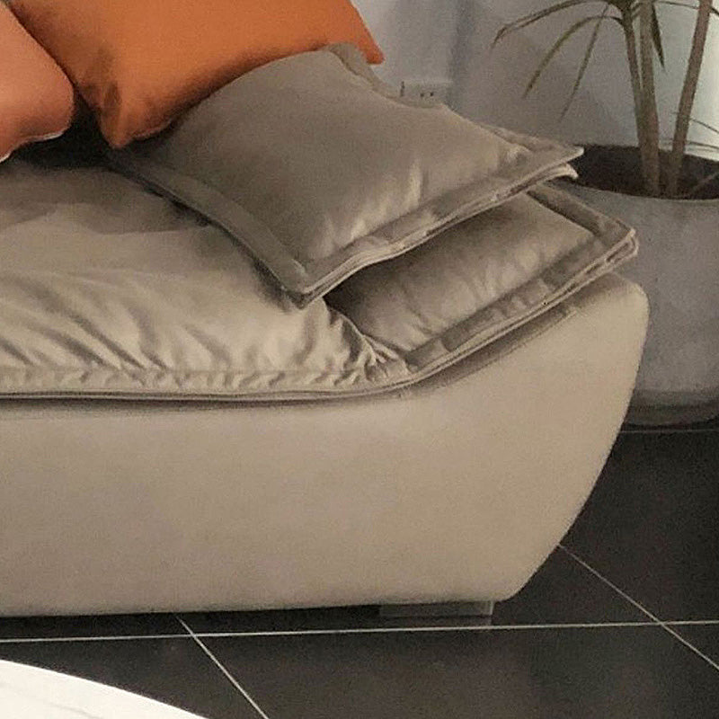 Stain Resistant Faux Leather Living Room Pillow Top Arm Dark Gray Sofa
