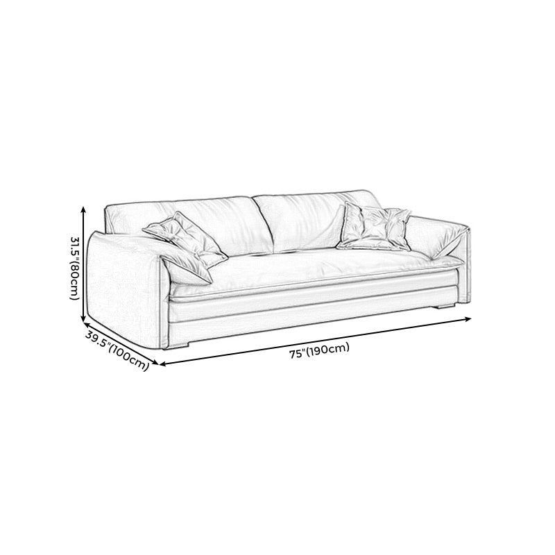 Stationary Stain Resistant Genuine Leather Pillow Top Arm Seating