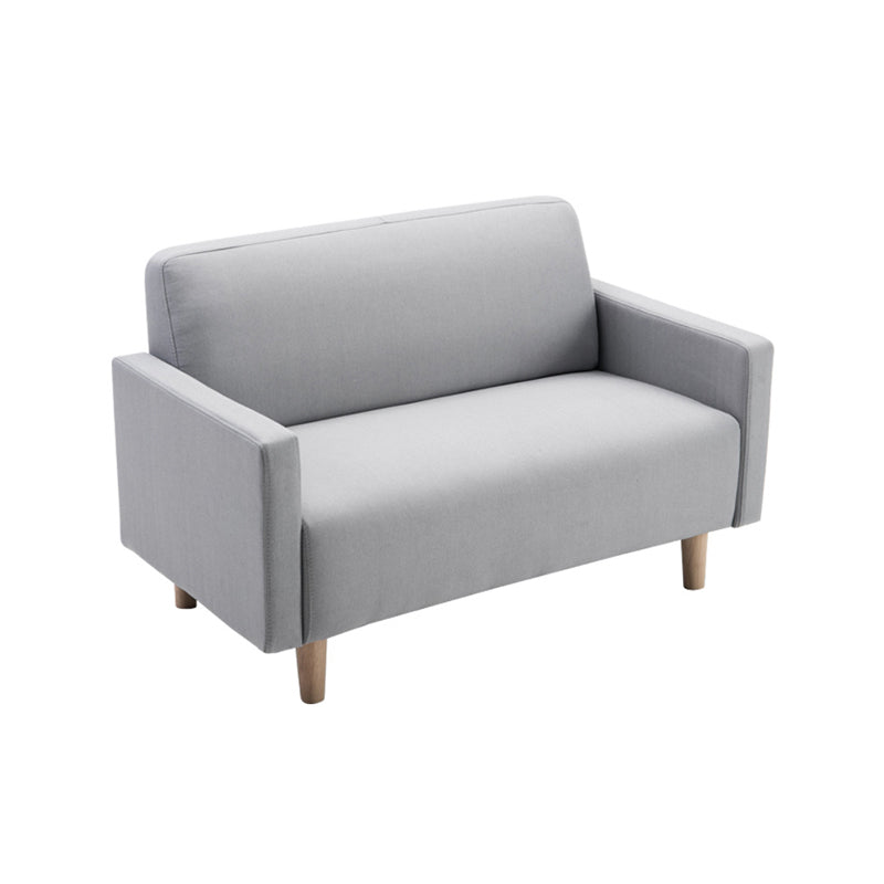 Leather and Linen Standard Tight Back Square Arm Settee Couch