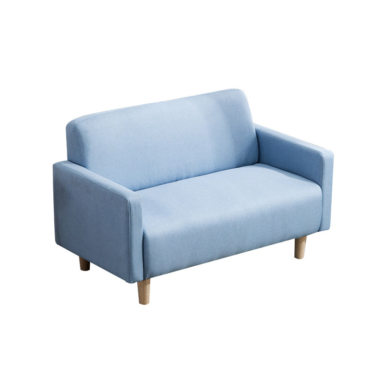Leather and Linen Standard Tight Back Square Arm Settee Couch