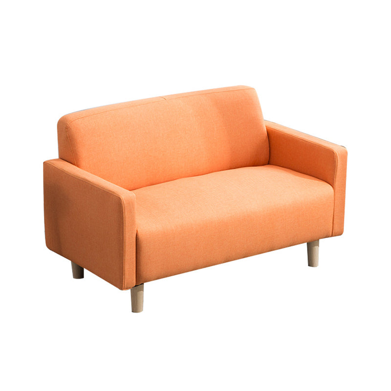Leather and Linen Standard Tight Back Square Arm Settee Couch