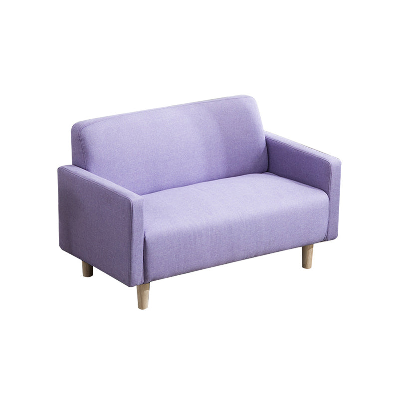 Leather and Linen Standard Tight Back Square Arm Settee Couch
