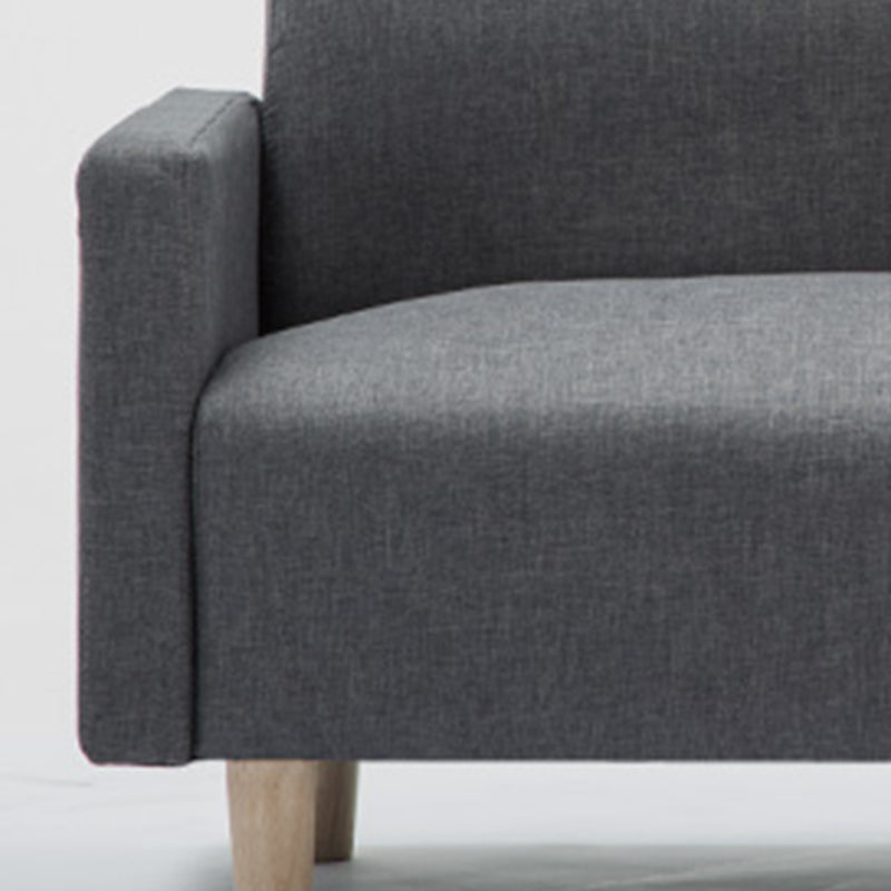 Leather and Linen Standard Tight Back Square Arm Settee Couch