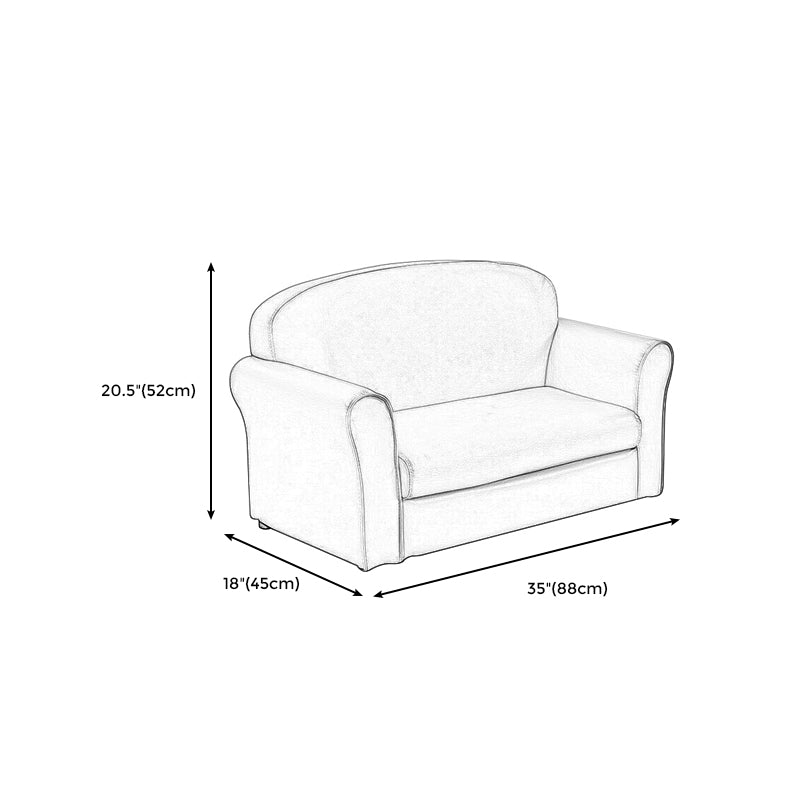 Contemporary Tight Back Standard Rolled Arm Settee Couch for Children