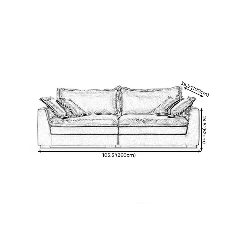Stationary Stain Resistant Faux Leather Living Room Square Arm Black Sofa