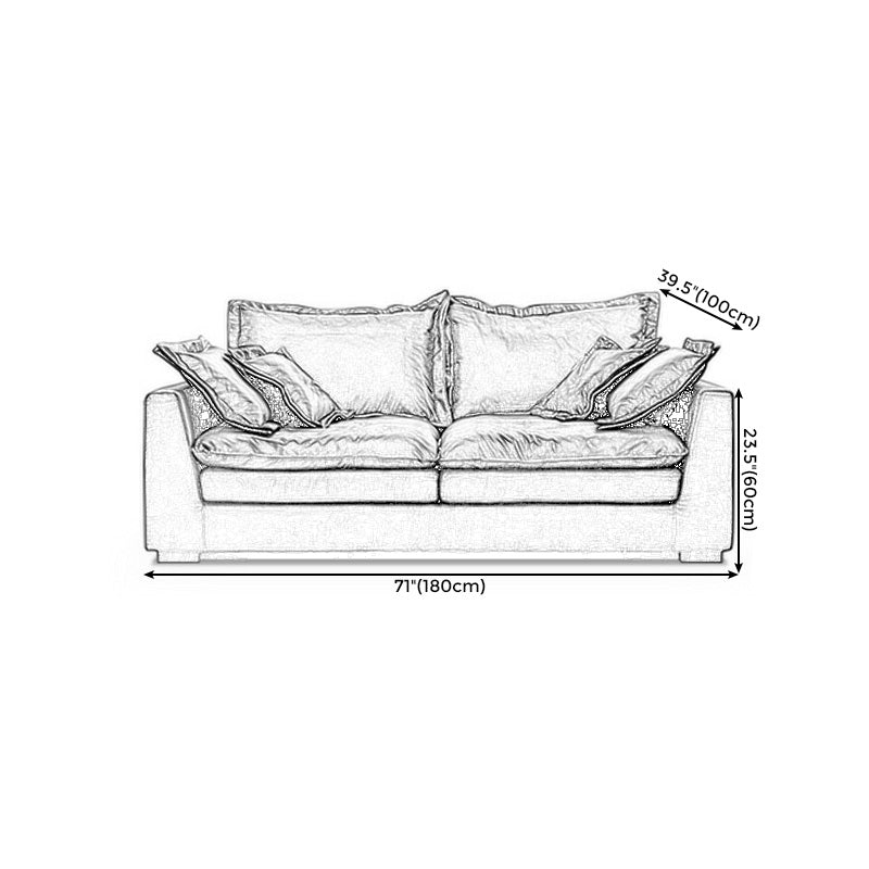 Stationary Stain Resistant Faux Leather Living Room Square Arm Black Sofa