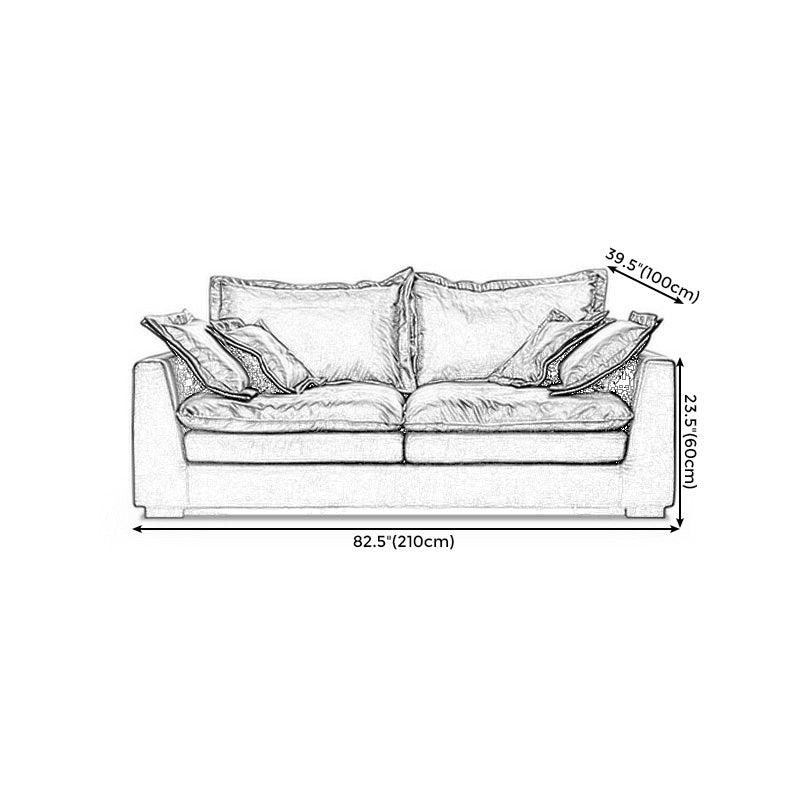 Stationary Stain Resistant Faux Leather Living Room Square Arm Black Sofa