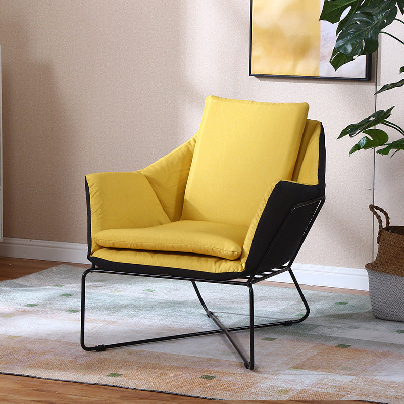 Arm Chair 27.55" L x 27.55" W x 29.52" H Cross Accent Armchair with Loose Back