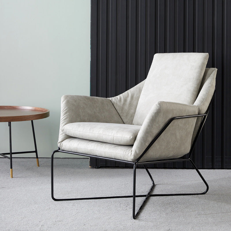 Arm Chair 27.55" L x 27.55" W x 29.52" H Cross Accent Armchair with Loose Back