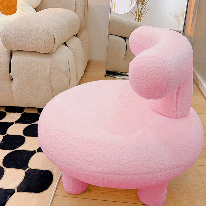 Wool Slipper Chair Modern Armless Slipper Chair for Living Room, Bedroom