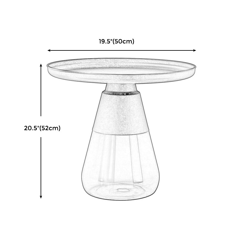 Modern Style Black/gold Metal Countertop Glass Base Green/grey Round Side Table