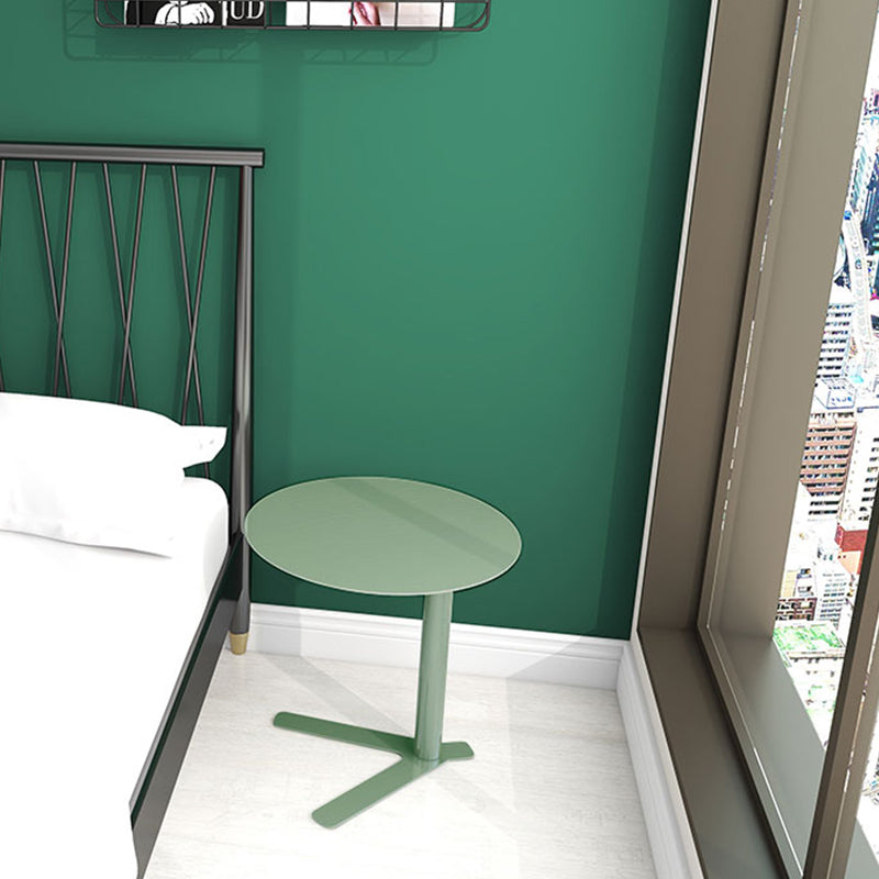 Round Metal Side Table 18"L X 18"W X 22"H Metal Pedestal Side End Snack Table