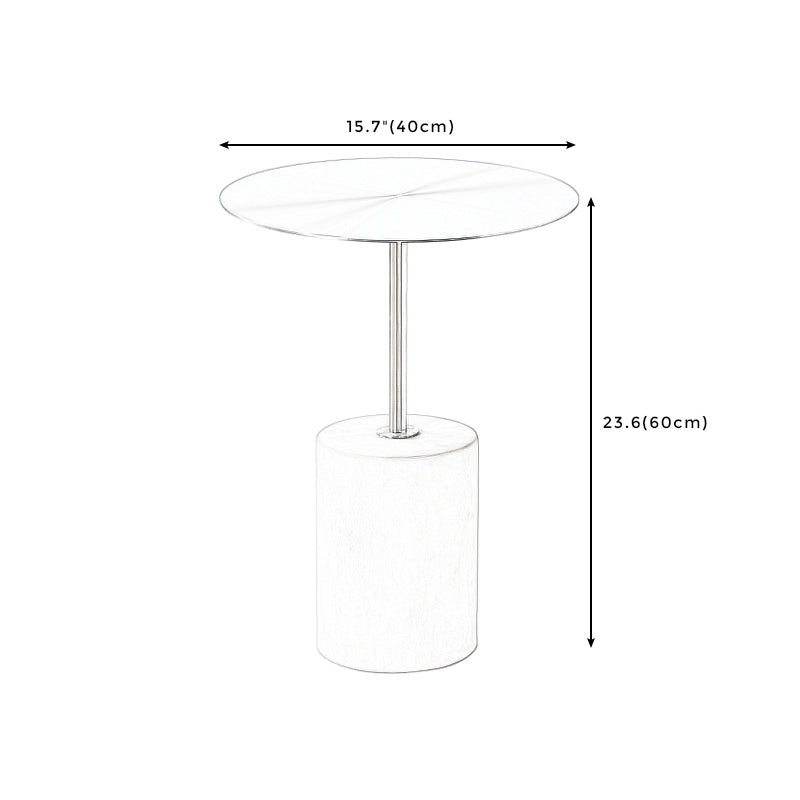 Round Metal Top Pedestal Side Table Pedestal End Table for Living Room