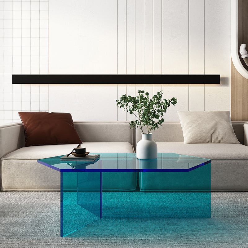 Acrylic Clear Coffee Table Modern Cocktail Table for Living Room