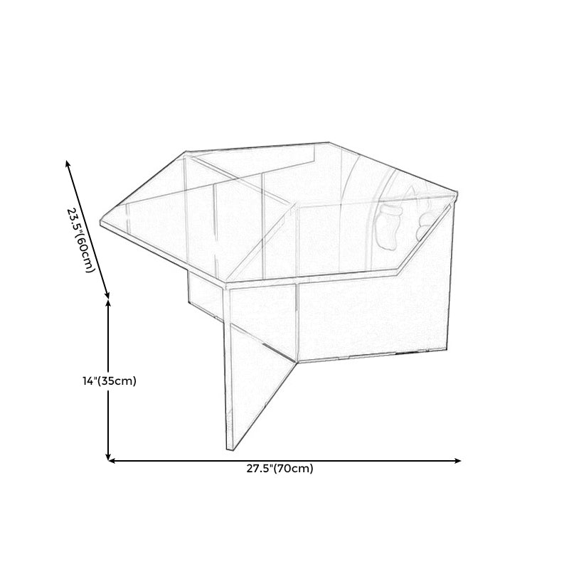 Acrylic Clear Coffee Table Modern Cocktail Table for Living Room