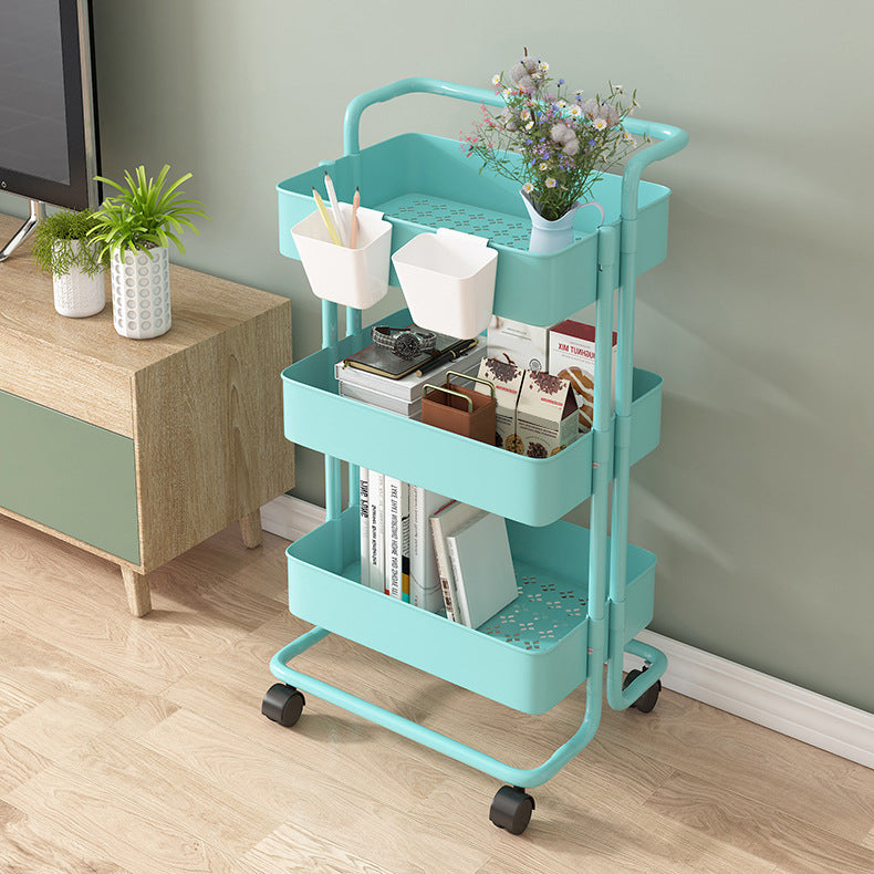 14.57"W Bookshelf Scandinavian Style Bookcase for Home and Office with Casters