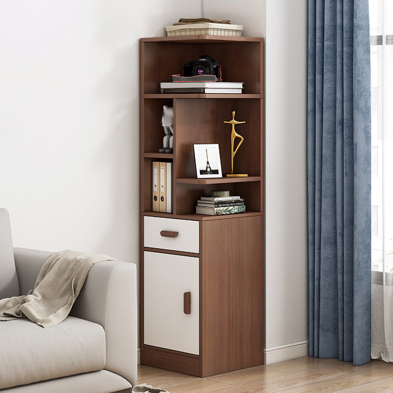 Engineered Wood Shelf Bookcase Scandinavian Corner Bookcase for Study Room