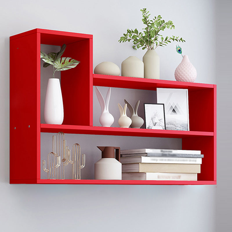 Contemporary Style Bookcase Wall Mounted Horizontal Bookshelf for Office and Home